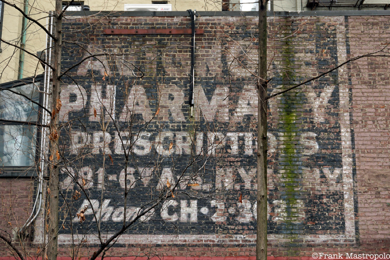 Avignone Pharmacy ghost sign, 281 Sixth Avenue, in Greenwich Village.