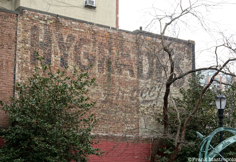 Hygrade's All-Beef Frankfurters ghost sign, 281 Sixth Avenue, in Greenwich Village.