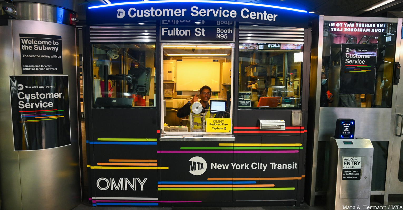 Subway booth converted into a customer service center