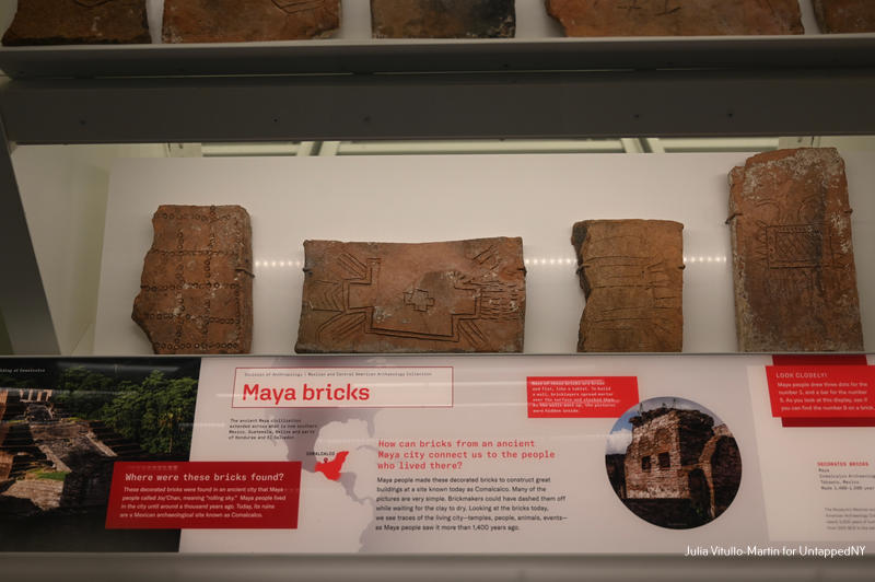 Ancient Mayan bricks on display at the Gilder Center