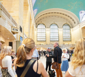 A group of tourgoers at an Untapped New York Event at Grand Central Terminal