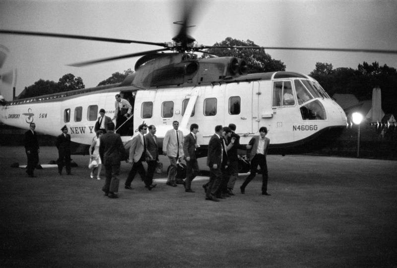 The Beatles land a helicopter at Forest Hills Stadium