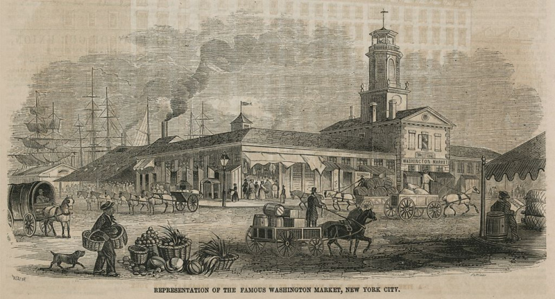 Washington Market etching