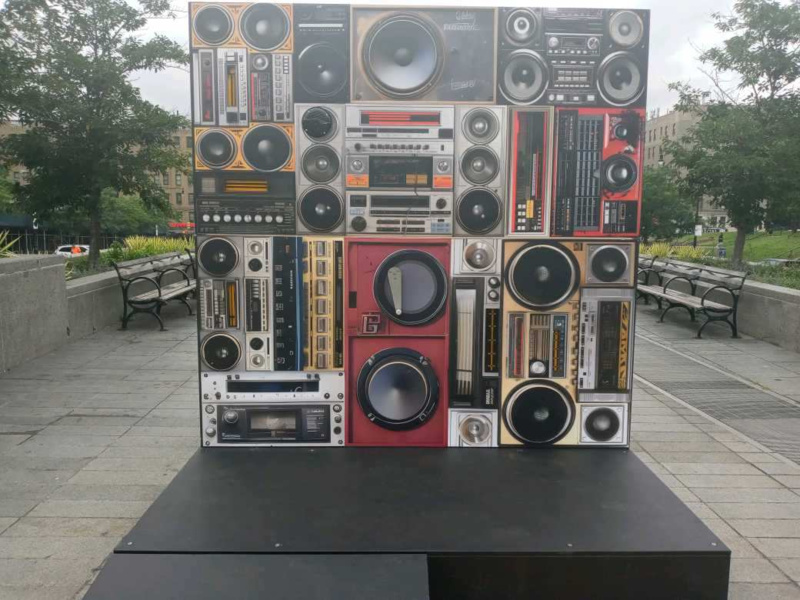 Boombox hip-hop art installation