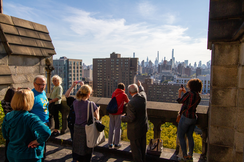A tour group on the roof 