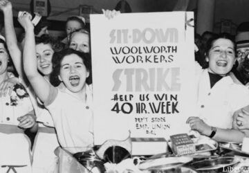 Woolworth workers on NYC strike