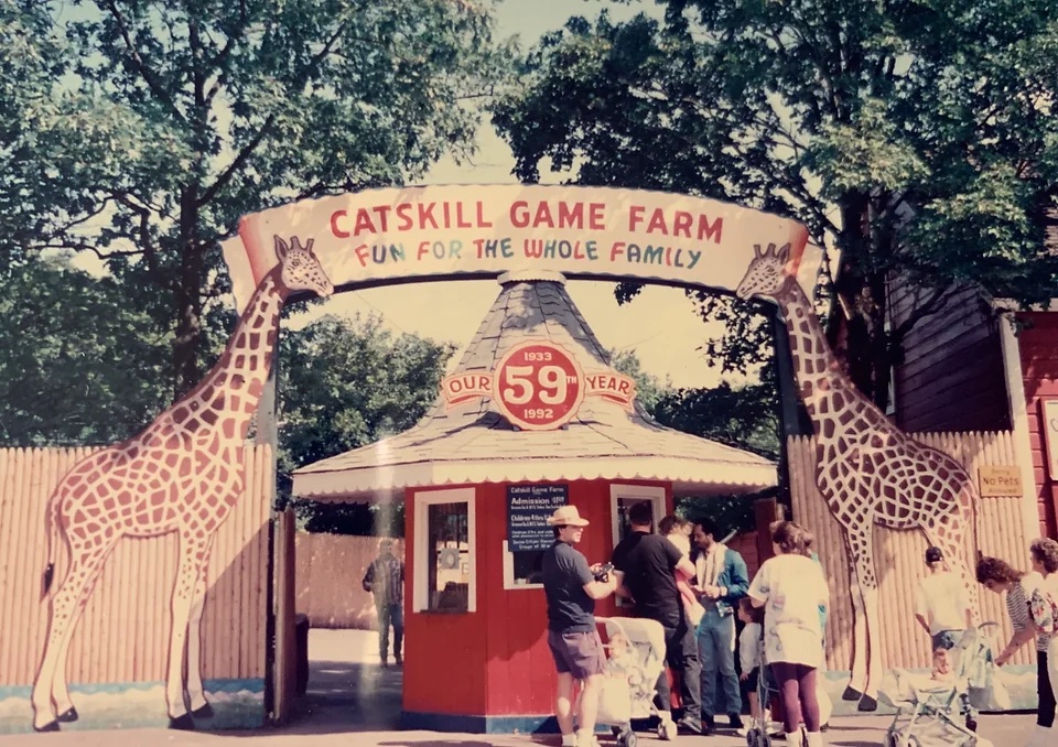 Historical image of the entrance to the Catskill Game Farm