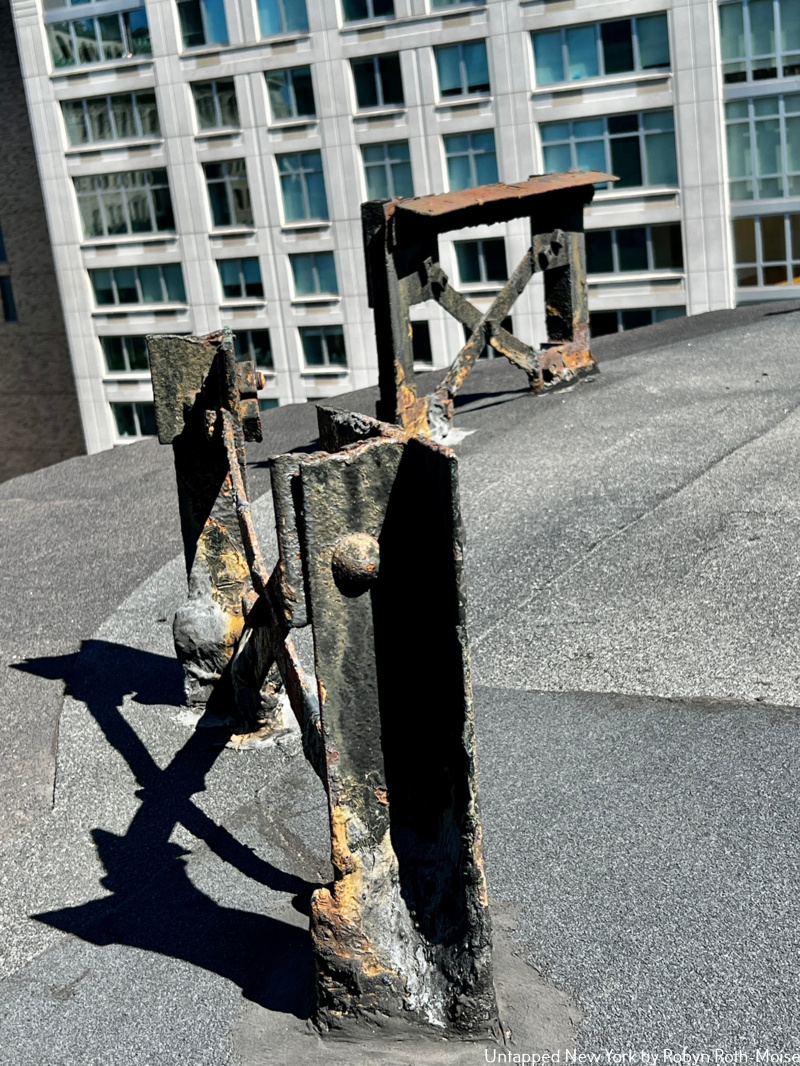 Metal support for lost dome on top of the Hotel Belleclaire