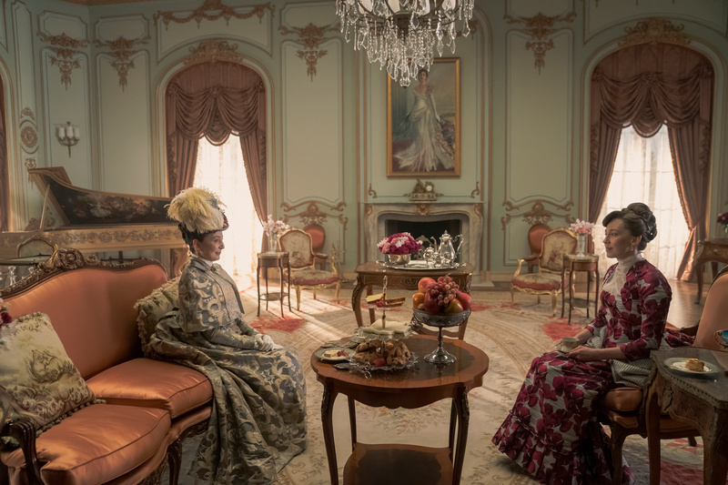 Mrs. Astor and Mrs. Russell have tea in the Gilded Age