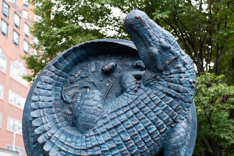 Alligator art sculpture in Union Square