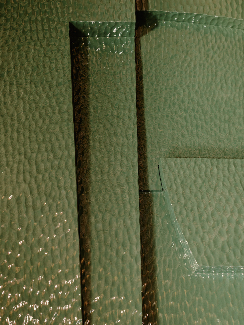 Close up of green tile