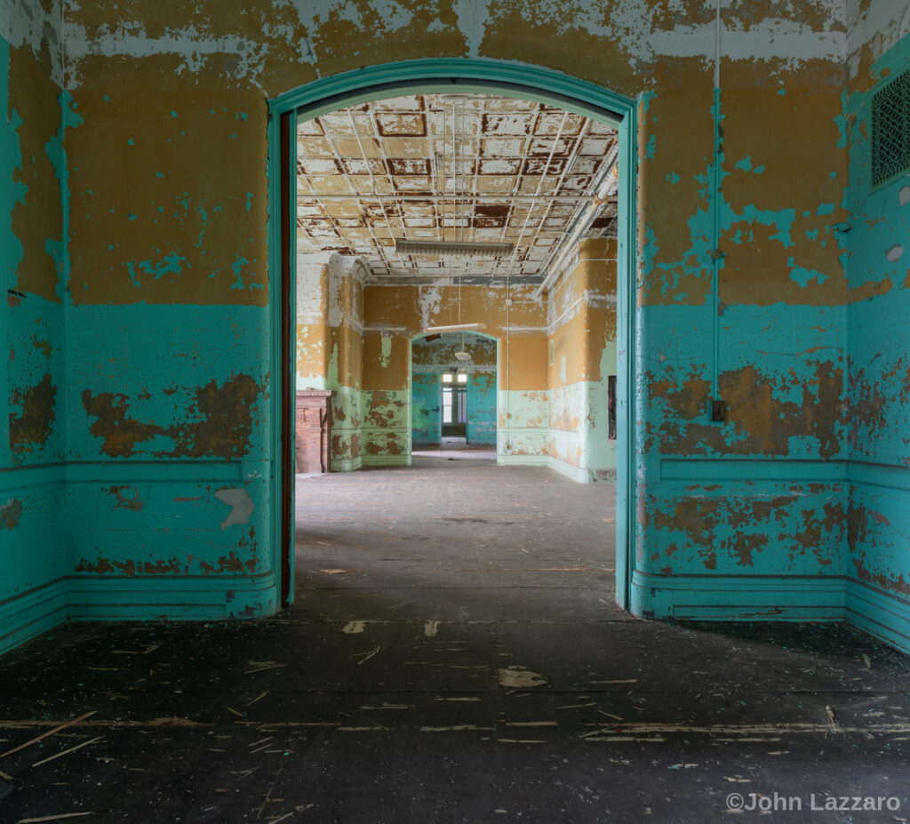 Abandoned room inside the former Buffalo State Hospital