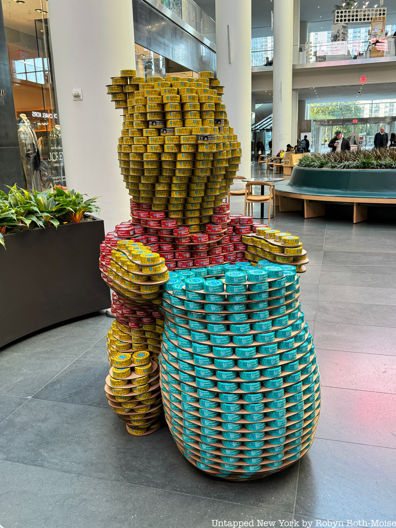 Wiinie the pooh canstruction sculpture