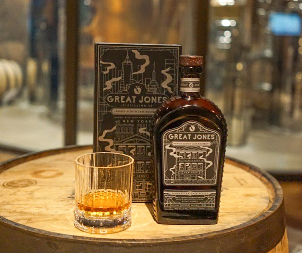 bottle of Great Jones Whiskey