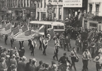 German American Bund parade in New York City on East 86th Street. Oct. 30, 1937