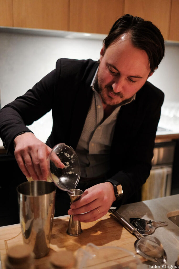 Augustin Pasquet making cocktails at The Lit Salon
