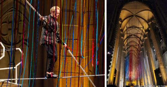 Philippe Petit Completes High Wire “Ribbon Walk” at St. John the Divine