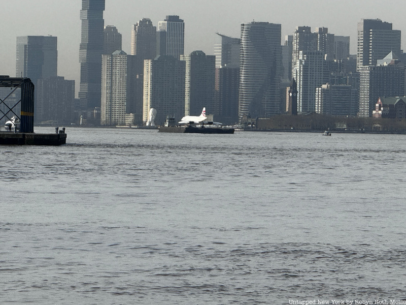 Concorde Jet on Hudson River tugboat