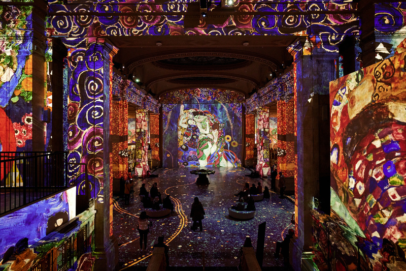 Gustav Klimt exhibit at Hall des Lumieres
