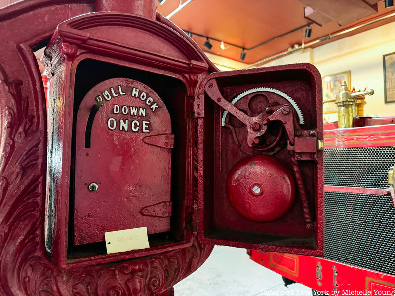 Inside of a fire alarm call box