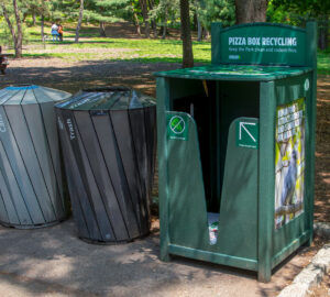 Pizza Box Recycling bin in Central Park