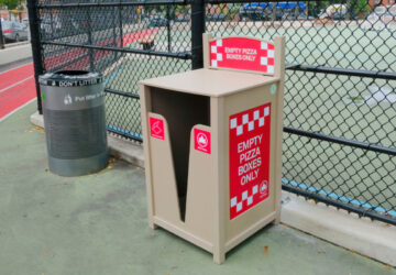 Pizza box garbage can